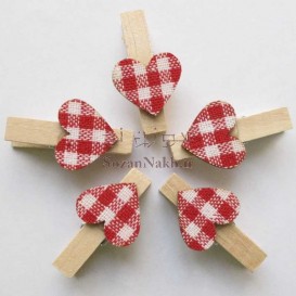 گیره  چوبی با قلب چهارخانه