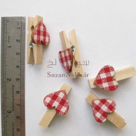 گیره  چوبی با قلب چهارخانه