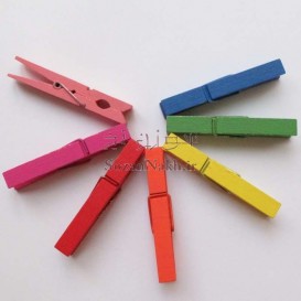 گیره چوبی رنگی  7/5 سانتی (بسته)