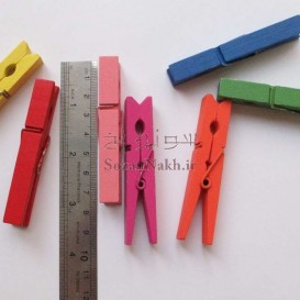 گیره چوبی رنگی  7/5 سانتی (بسته)