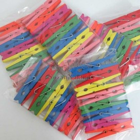 گیره چوبی رنگی  7/5 سانتی (بسته)