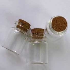 بطری شیشه ای با درب چوب پنبه 5.5*3 سانتی متر