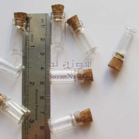 بطری شیشه ای کوچک کپسولی  1*2.5 سانتی متر