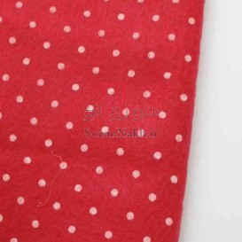 نمد 2 میل خالدار متوسط- قرمز با خال سفید