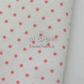 نمد 2 میل خالدار متوسط- سفید با خال صورتی
