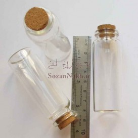 بطری شیشه ای با درب چوب پنبه 8*2.8 سانتی متر