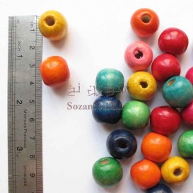 مهره چوبی رنگی سایز 16