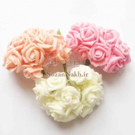 گل رز فومی لبه برگشته با ساقه