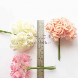 گل رز فومی لبه برگشته با ساقه