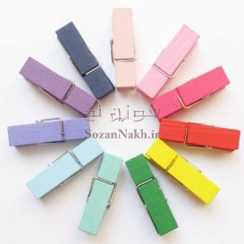 گیره چوبی رنگی 4.5 سانتی پهن