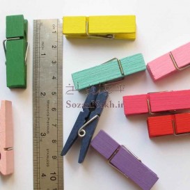 گیره چوبی رنگی 4.5 سانتی پهن