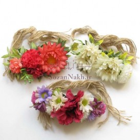 دستبند گل با بند کنفی
