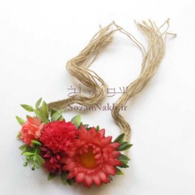 دستبند گل با بند کنفی