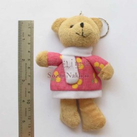 عروسک خرس با پیراهن آلبالو گیلاس