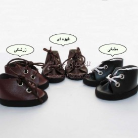 کفش عروسک چرمی با لبه مشکی