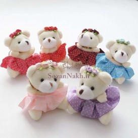 عروسک خرس دامن خالدار