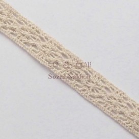 نوار (تور) کتان قلاب بافی دو طرفه 1/5 سانتی  _ کد 8