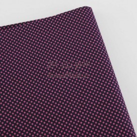 پارچه کتان نخ فیلور خالدار با خال صورتی_ کد 303