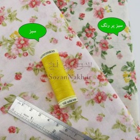 پارچه کتان نخ فیلور  گلدار _ کد 305