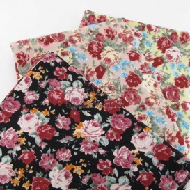 پارچه کتان نخ فیلور گل رز  _ کد  312