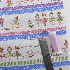 پارچه کتان نخ فیلور خالدار با خال صورتی_ کد 303 پارچه کتان نخ فیلور خالدار با خال صورتی_ کد 303