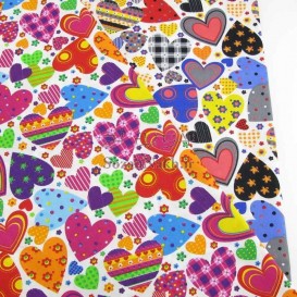 پارچه کتان نخ بروجرد طرح قلب _ کد 316