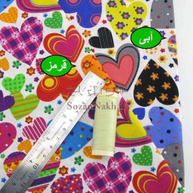 پارچه کتان نخ بروجرد طرح قلب _ کد 316