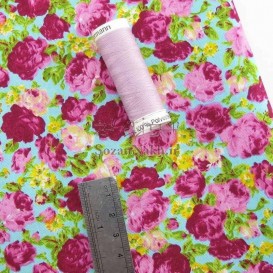 پارچه کتان نخ بروجرد طرح گل رز_ کد 315