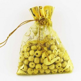 کیسه توری طرح گل لاله با لبه ساتن