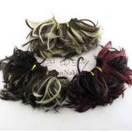 موی عروسک 7 سانتی حالت دار دو رنگ