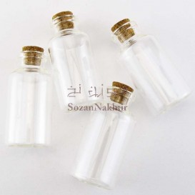 بطری شیشه ای با درب چوب پنبه 6*2.9 سانتی متر