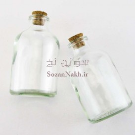 بطری شیشه ای با درب چوب پنبه 7*4 سانتی متر _ کد 2