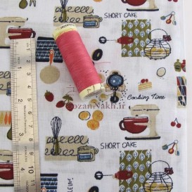 پارچه کتان نخ فیلور طرح آشپزخانه _ کد 327