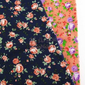 پارچه کتان نخ فیلور گل محمدی _ کد 329