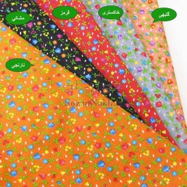 پارچه کتان نخ فیلور گل لاله _ کد 330