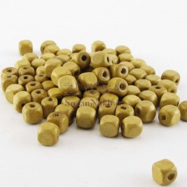 مهره چوبی مکعب کرم سایز 8