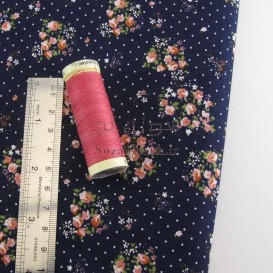 پارچه کتان نخ فیلور گل ریز _ کد 331