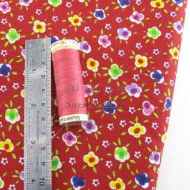 پارچه کتان نخ فیلور طرح باغچه _ کد 332