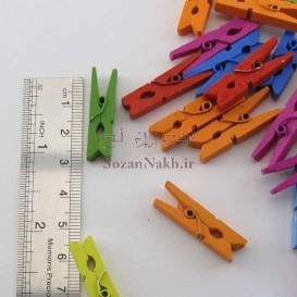 گیره چوبی رنگ جیغ 3 سانتی