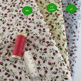 پارچه کتان نخ آترین غنچه کوچک _ کد 334