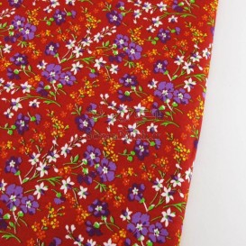 پارچه کتان نخ فیلور طرح یاس و بنفشه _ کد 335