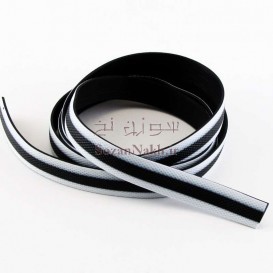 لژ کفش لاستیکی سفید وسط مشکی بافت دار عرض 12 کد A248