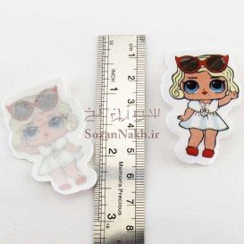 برچسب اتویی ساتن LOL مو طلایی عینکی _ کد 103