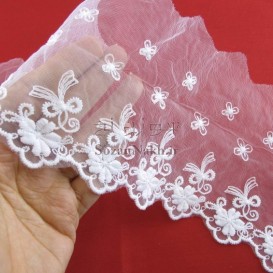 نوار تور شیفون پاپیون و گل _ کد 32