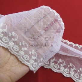 نوار تور شیفون دوطرفه گل دالبر _ کد 34