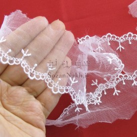 نوار تور شیفون گل سه پر _ کد 37