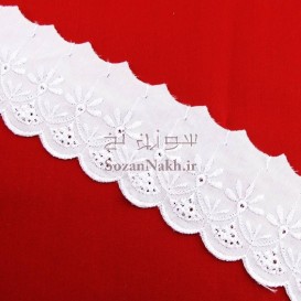 نوار کتان خامه دوزی گل _ کد 44