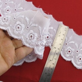 نوار کتان خامه دوزی گل درشت _کد 45