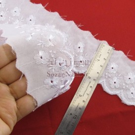 نوار کتان خامه دوزی گل دار _ کد 46