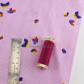 پارچه طرح راه راه و پروانه _ کد 377